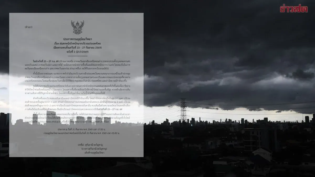 Thailand Braces for Heavy Rain and Flooding Sept 23-27