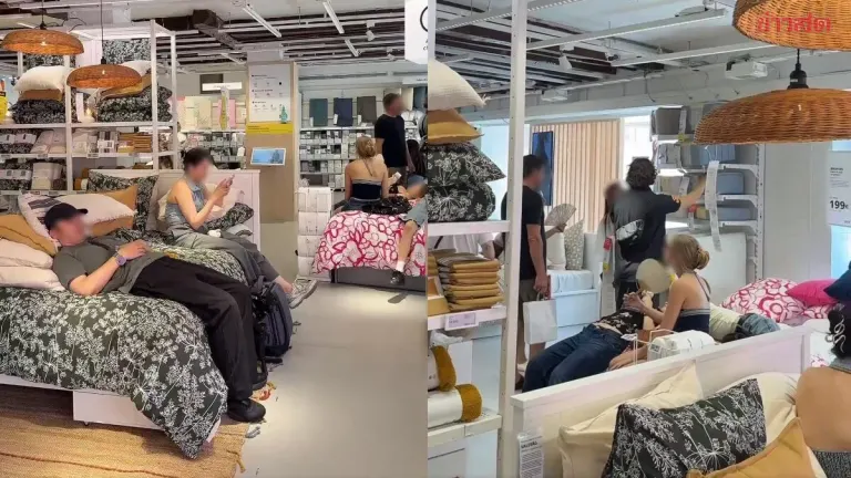 Parisians Seek Heat Relief at IKEA