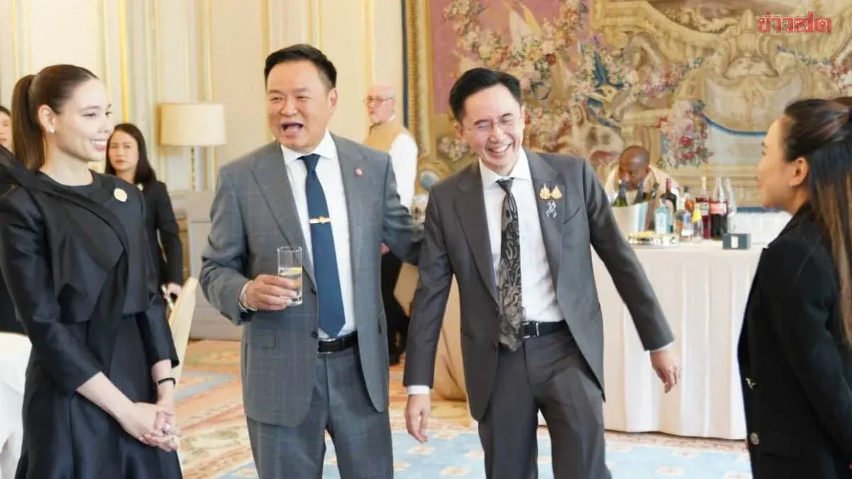 "Strengthening the chain with people!" Anutin posts photo with Anucha smiling brightly after participating in European regional ambassadors and consuls general meeting in France
