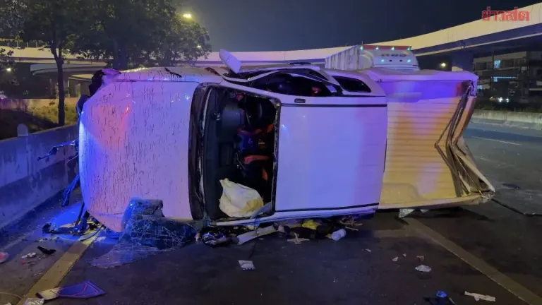 Pickup Truck Swerves to Avoid Motorcycle, Flips During Songkran Festival Trip; Five Injured
