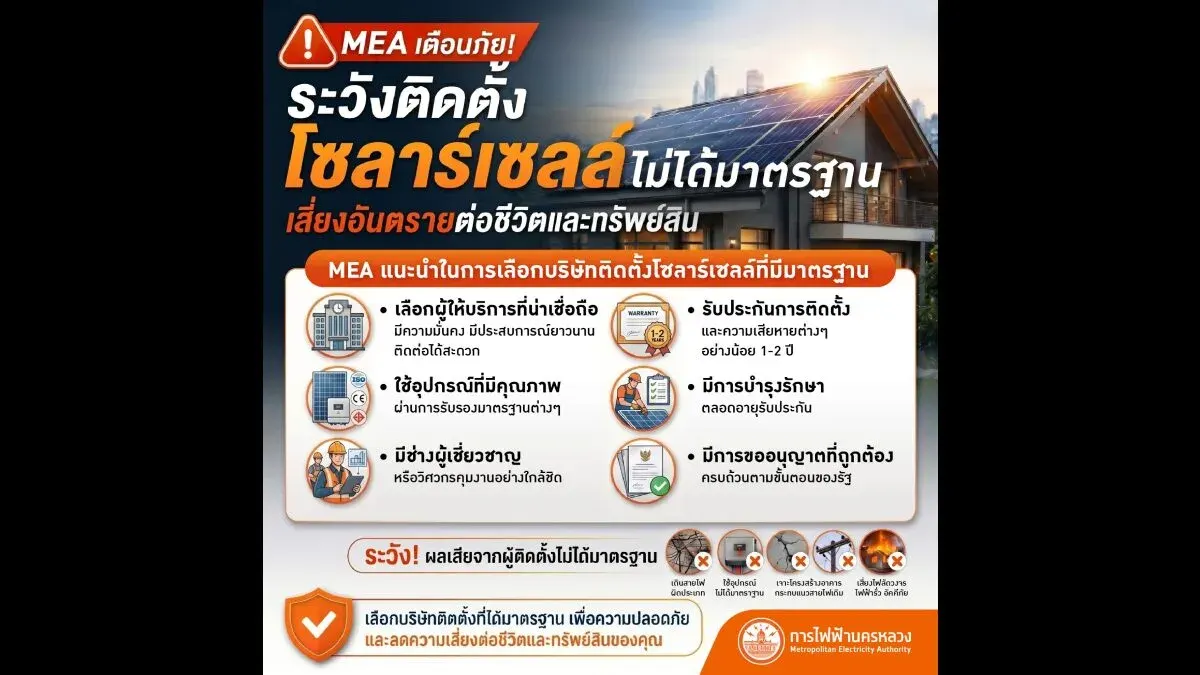 Check Before Installing Solar Panels: MEA Warns Against Poor Choices That Cost Money and Risk Electrical Hazards