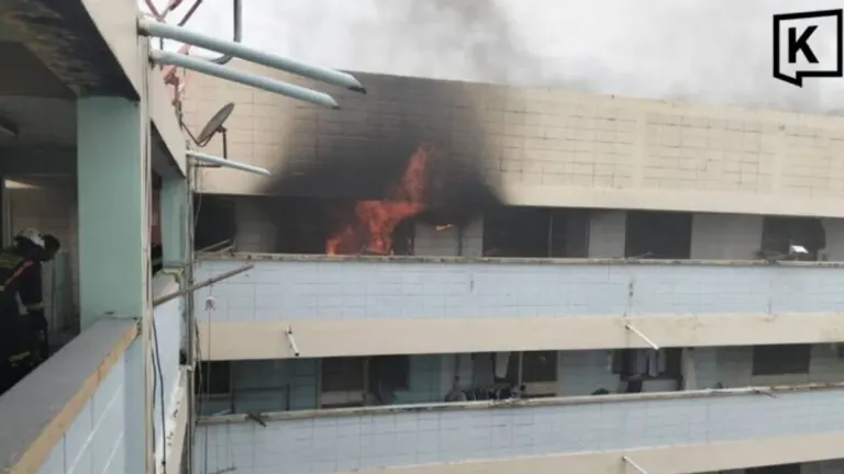 Fire Tears Through Bangkok Apartment Building Upper Floors