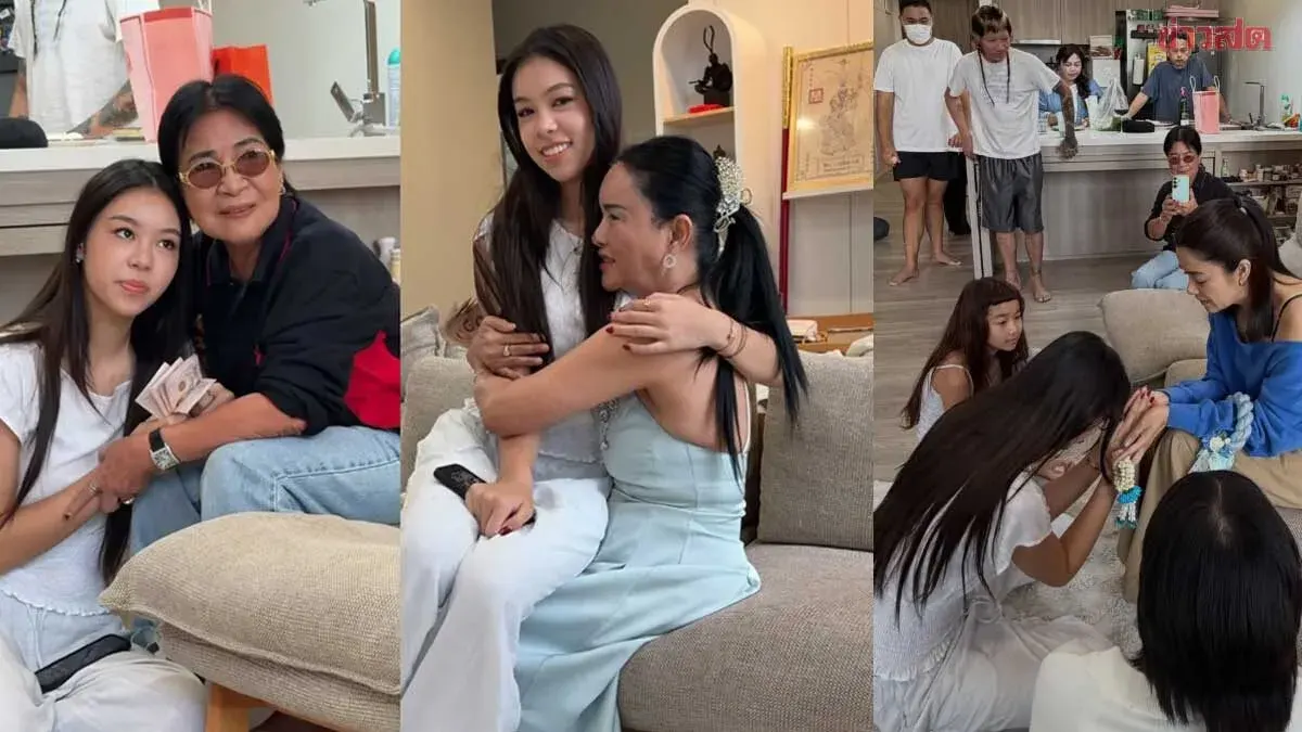 Young Girl Gives First Paycheck to Grandparents