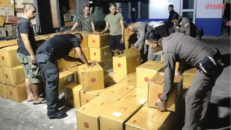 Police Bust Smuggled Cigarette Ring Worth 70 Million Baht