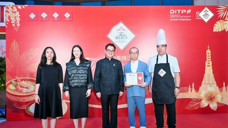 Thailand Awards Thai Selection Seal to Chinese Restaurant Chain