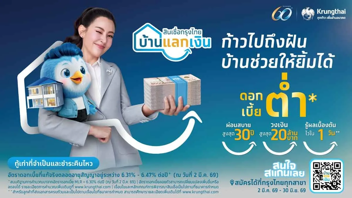 Krung Thai Bank Celebrates 60 Years of 'Home Exchange Loan' with Special Interest Rates and Results in Just One Day