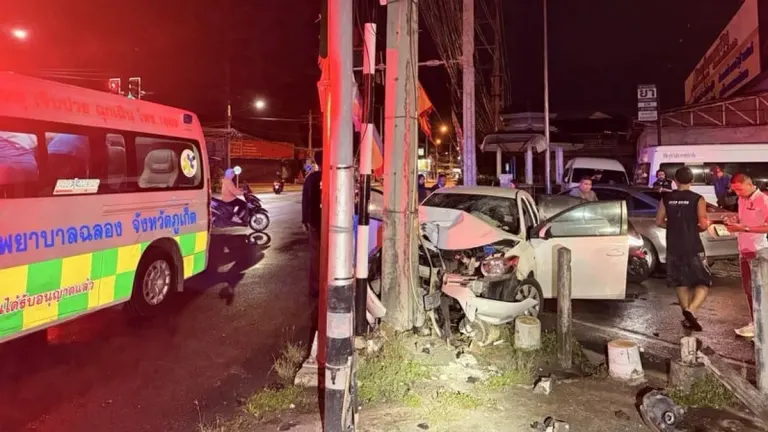 Teen Driver Dies in Chalong Power-Pole Crash