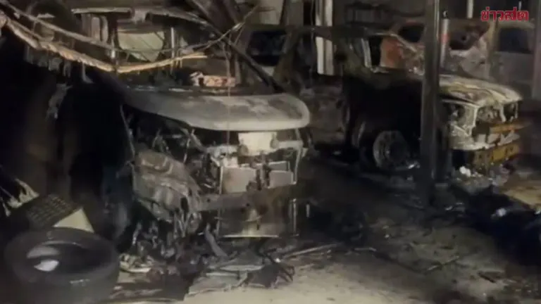 Couple Dies in Rayong House Fire That Spreads to Tire Shop