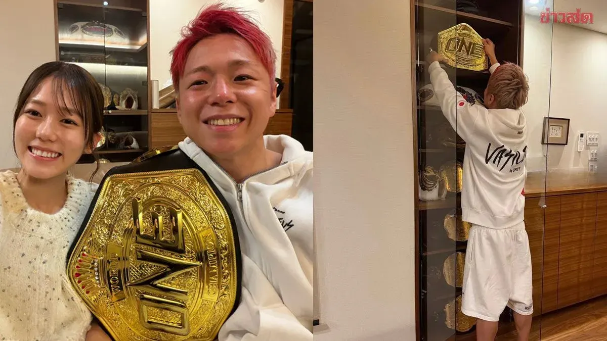 Dream Realized: Takeru's Wife Posts Photo of Champion's Belt Displayed on Top Shelf