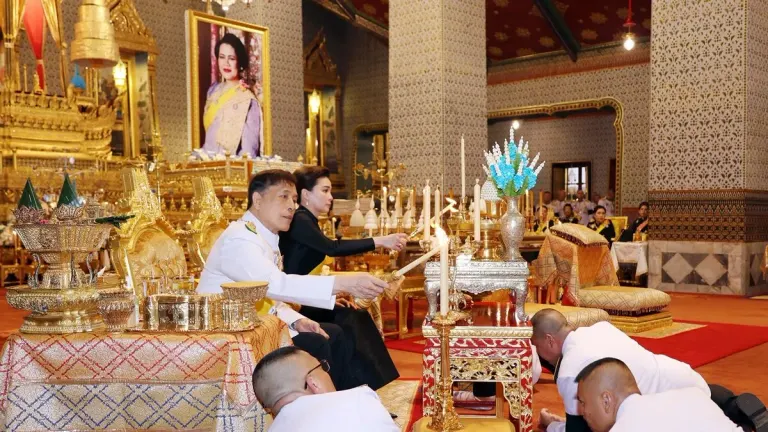 King And Queen Perform Merit-Making On Queen Sirikit Memorial Day