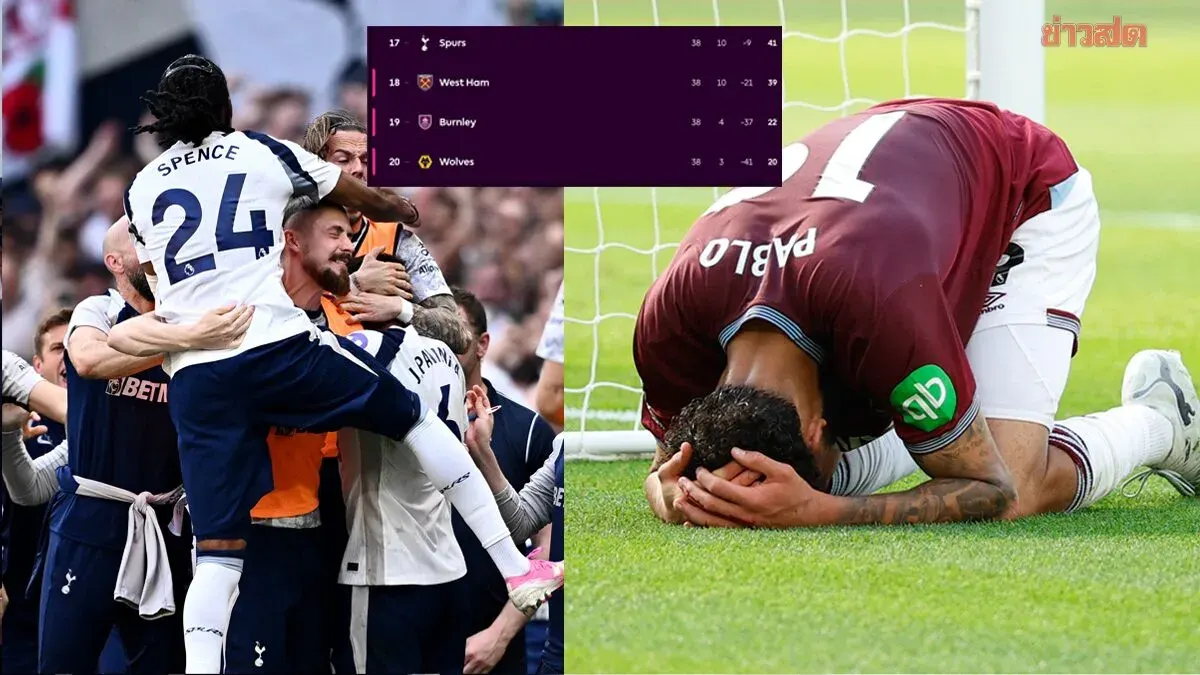 Dramatic Escape: Spurs Survive Relegation with Win Over Everton – West Ham Goes Down to Championship