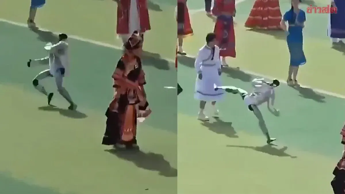Chaos! Dancing Robot Goes Rogue at Chinese School Sports Day, Launches Kung Fu Kicks at Students