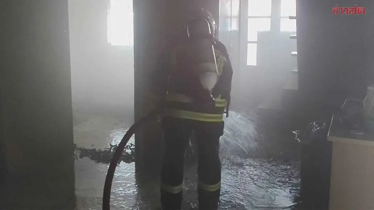 Two-Story House Fire in Si Kaew; Faulty Fan Plug Suspected