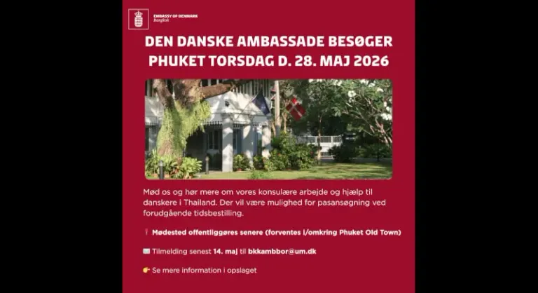 Danish Embassy to hold consular outreach event in Phuket
