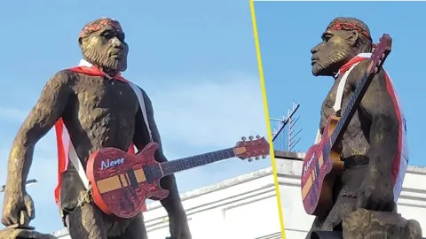 Krabi Honors Young Rock Star Nenew With Guitar-Carrying Statue