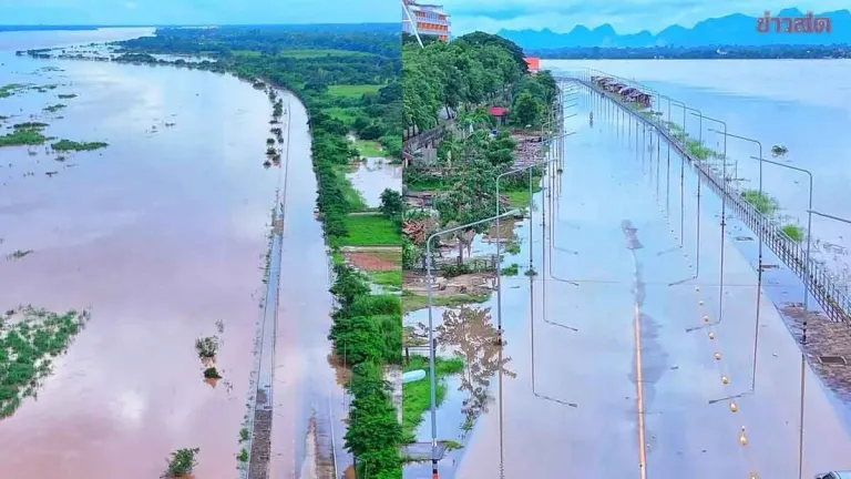 Mekong River Nears Crisis Level as Floods Submerge Roads