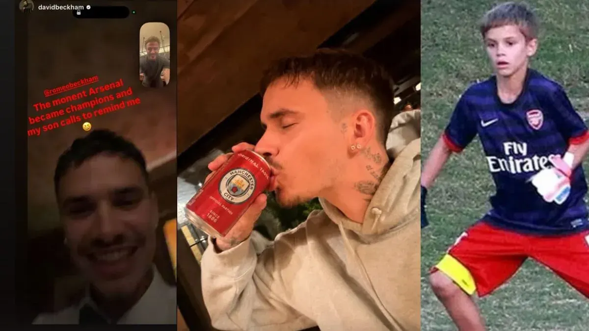 Romeo Beckham Calls Dad David Right After Arsenal Clinches Premier League Title