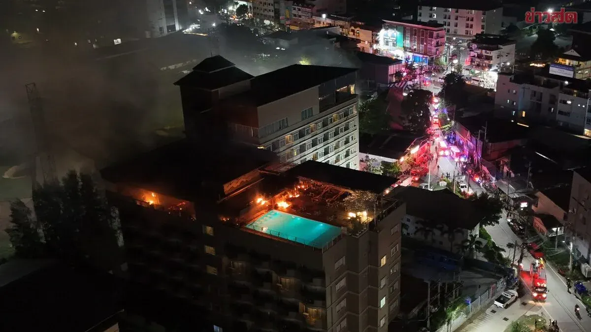 Fire Breaks Out at Popular Pattaya Hotel, Four Injured as Tourists Evacuate
