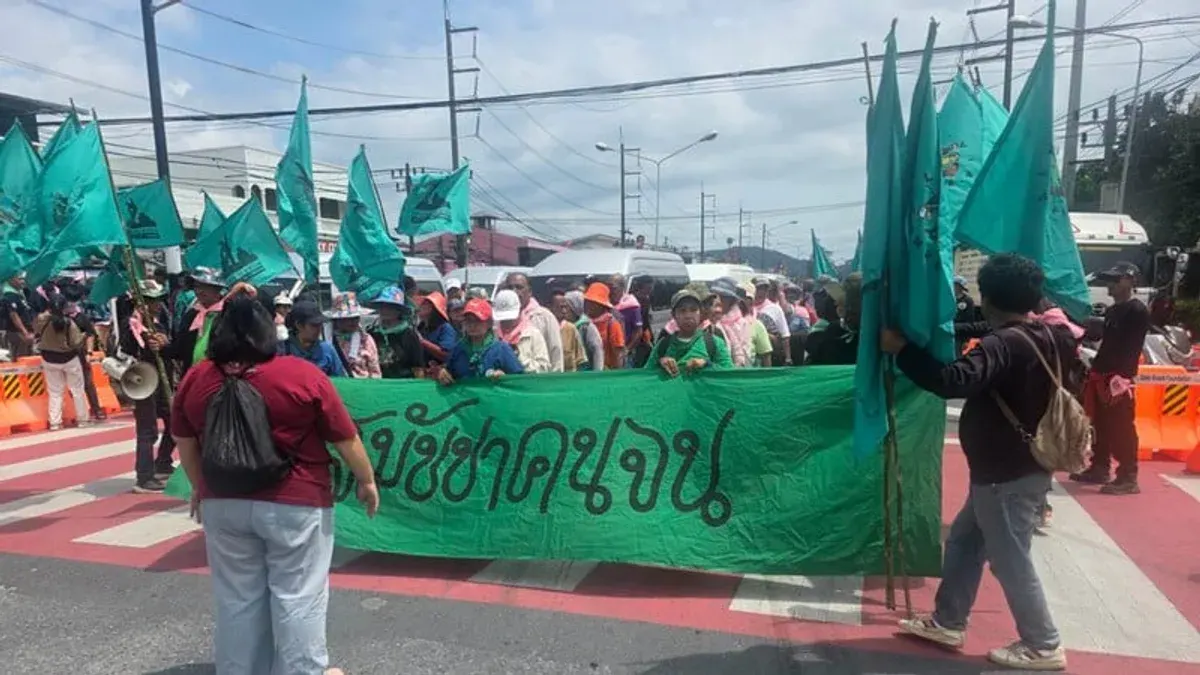Poor Assembly Protests Thailand-EU Trade Deal in Phuket