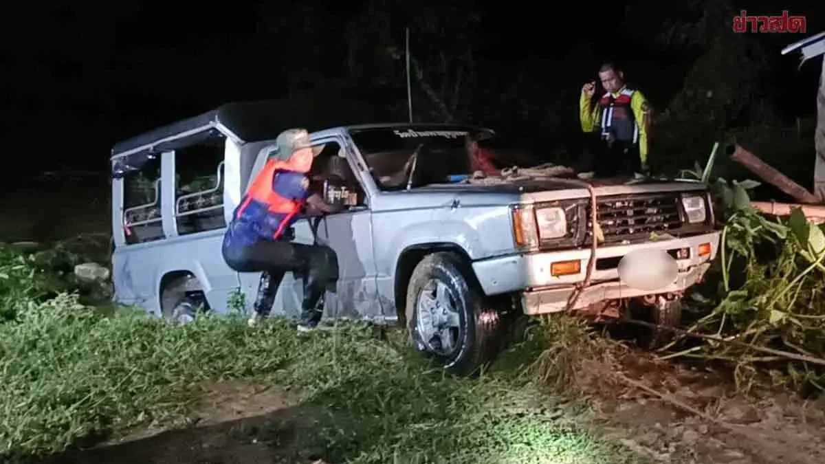 Temple Vehicle Swept Into Pond, Search for Missing Monk Continues