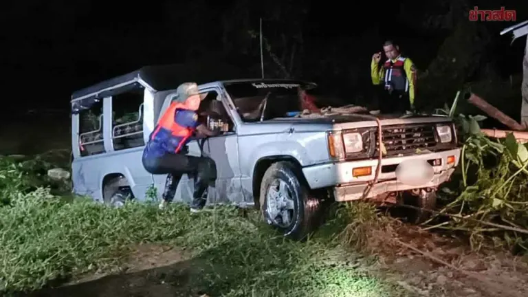 Temple Vehicle Swept Into Pond, Search for Missing Monk Continues