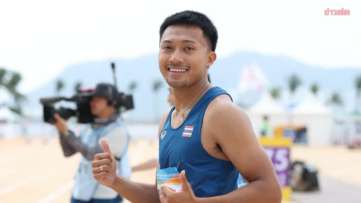 Biu Puripol Wins Gold in Men's 60m Sprint at Asian Beach Games