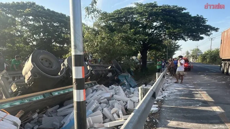 Tragic Accident: Lightweight Brick Truck Tire Explodes, Vehicle Flips Over and Crushes Driver