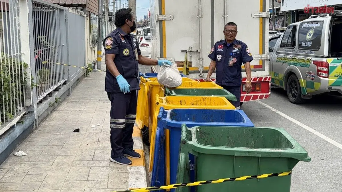 Garbage collector discovers newborn's body stuffed in sack in trash bin; police review CCTV to track down person responsible