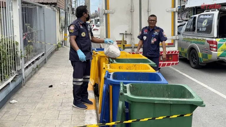 Garbage collector discovers newborn's body stuffed in sack in trash bin; police review CCTV to track down person responsible