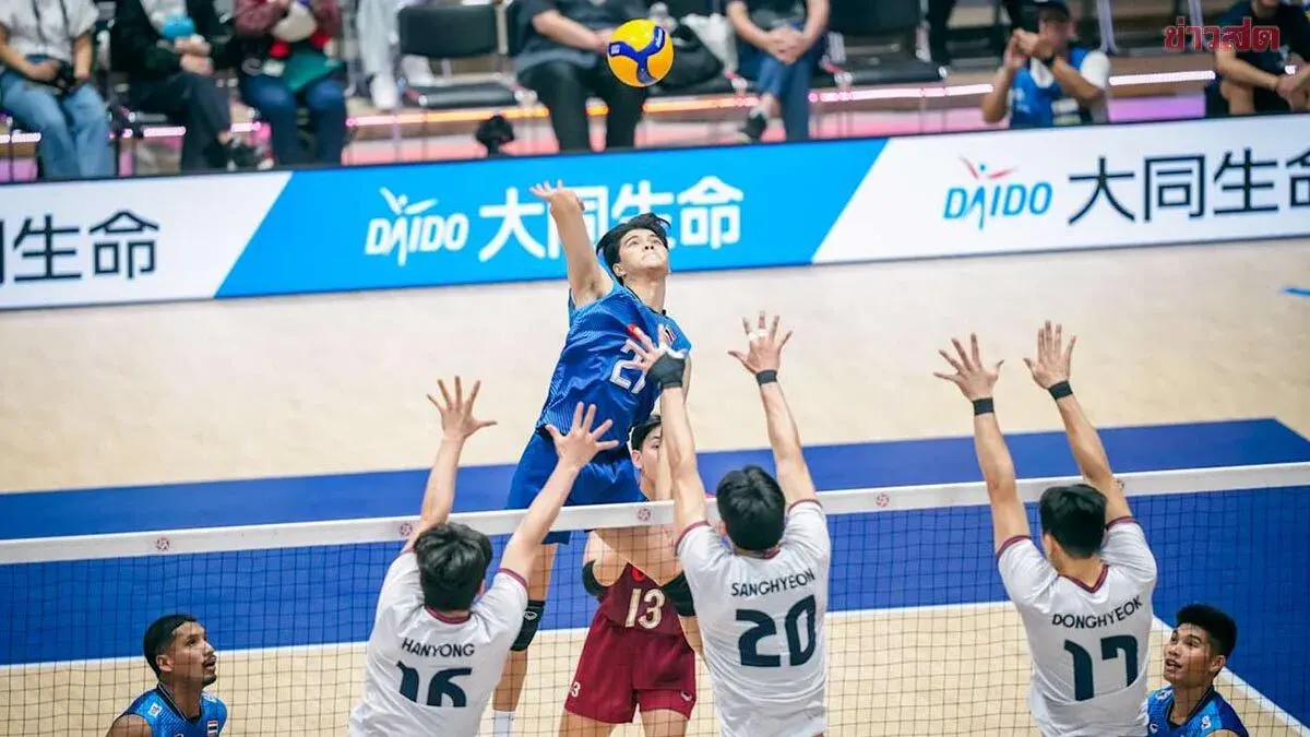 Thai Men's Volleyball Beats South Korea in Five-Set Thriller