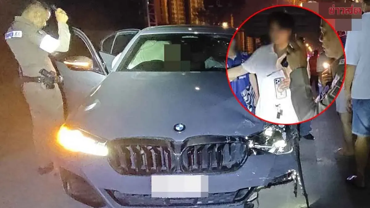 University Student Arrested After Drunk Driving BMW Into Motorcycle, Rider Killed; Family Posts 120,000 Baht Bail