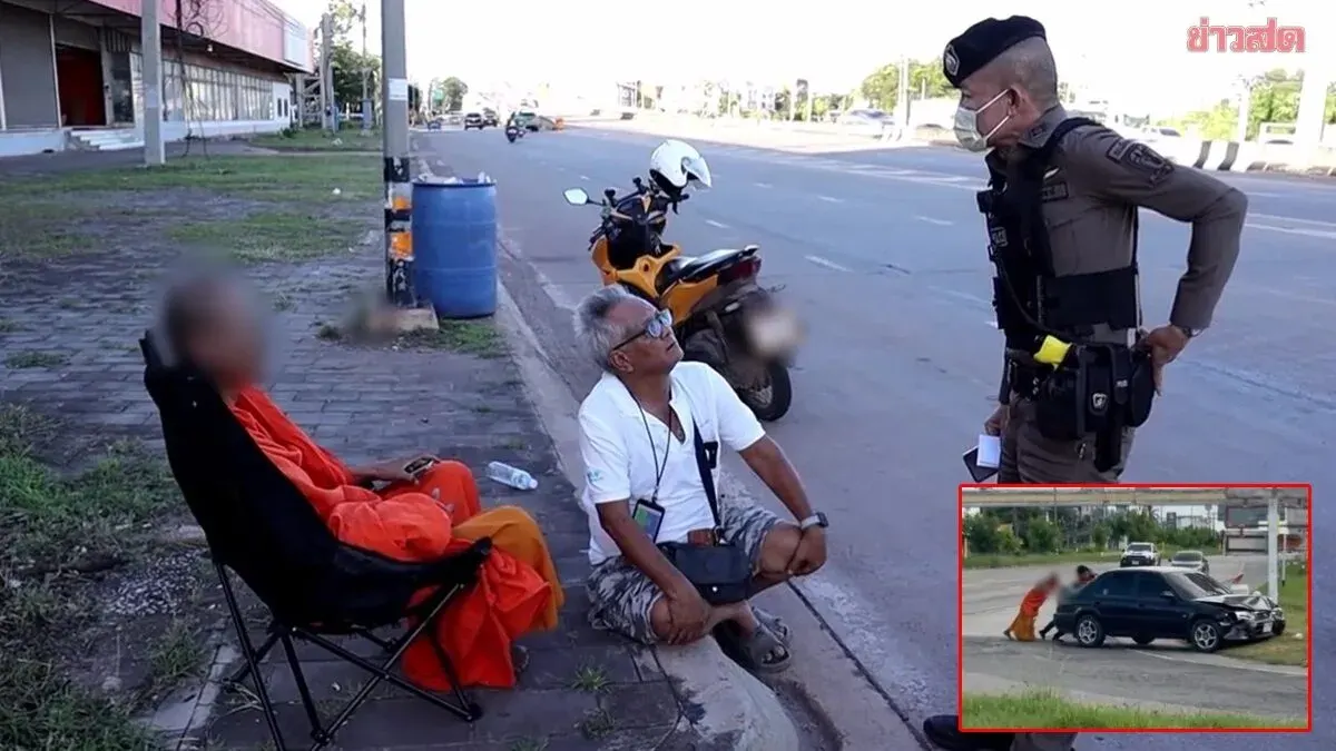 Monk Abandons Damaged Car, Found 2km Away Claiming Woman's Ghost Was With Him