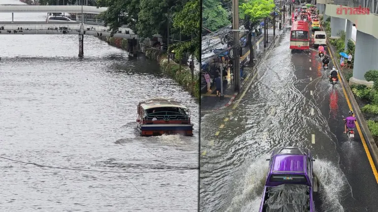 Heavy Rain Floods Bangkok Streets, Snarls Traffic