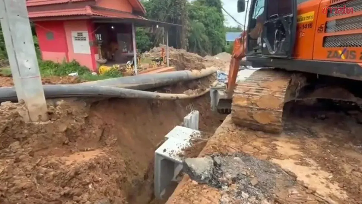 Soil Collapse Buries Worker at Rayong Construction Site