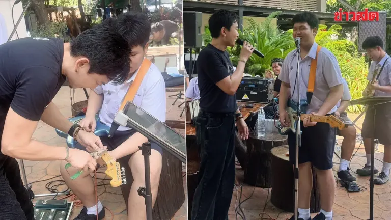 Thai Musician Helps Students Repair Broken Guitar