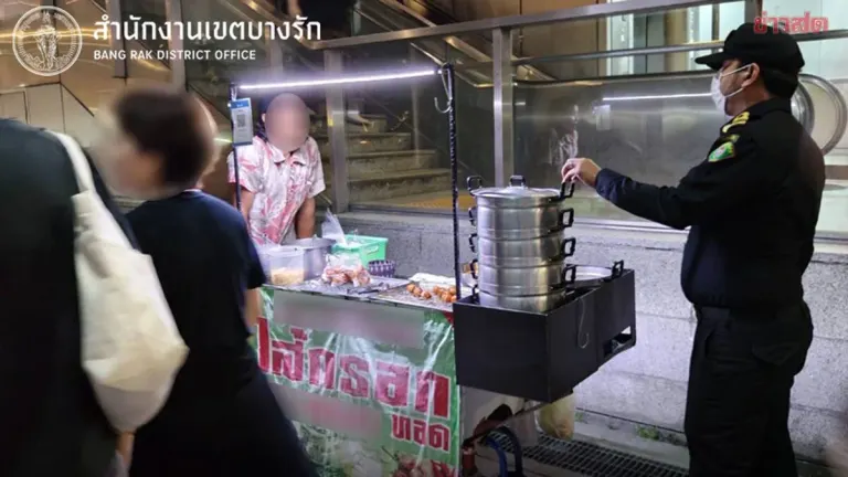 Fourth Enforcement Action: Popular Isaan Sausage Vendor in Silom Fined for Sidewalk Sales