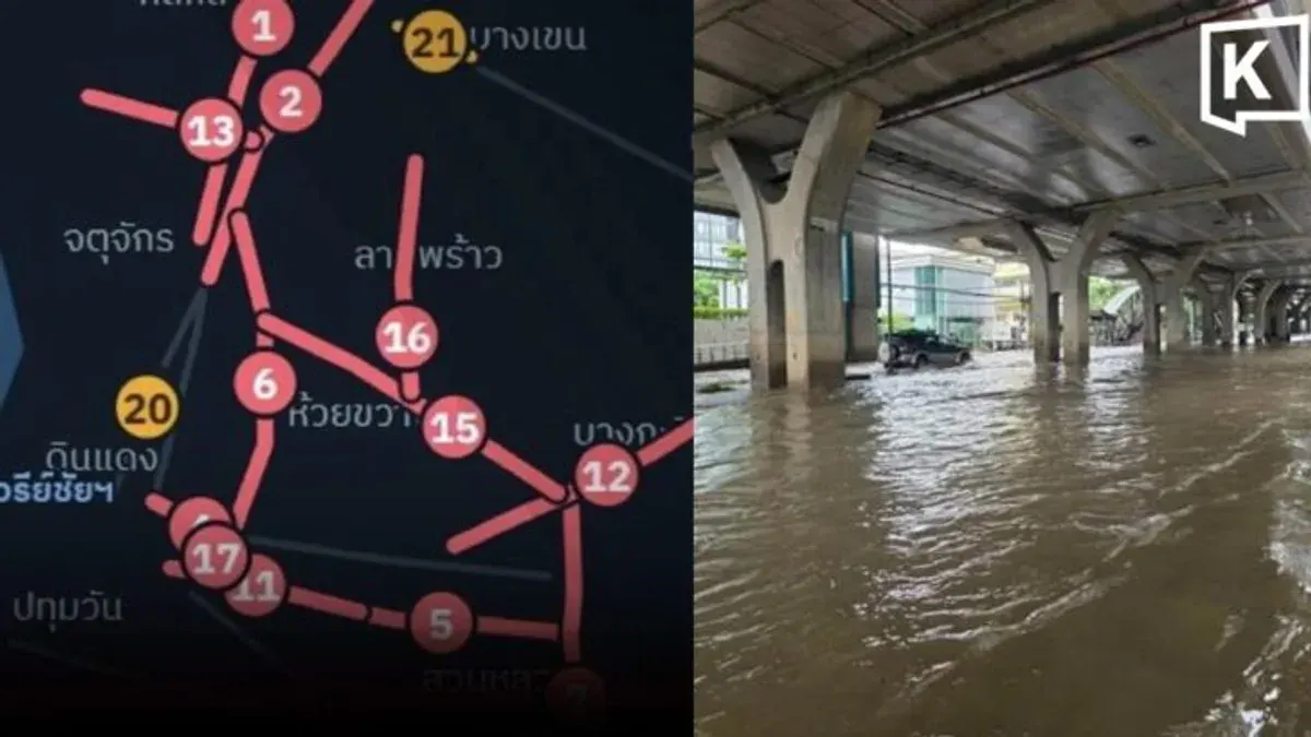 Bangkok Warns of Flooding on 31 Roads Across Capital