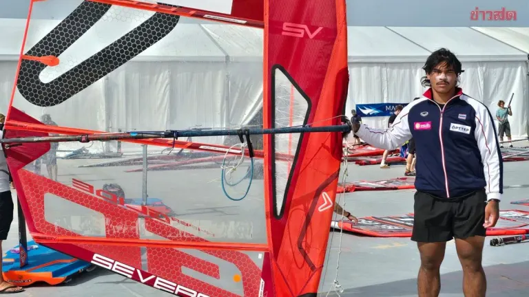 Will McMillan, Half-Thai-Australian Windsurfer, Secures Gold Fleet Spot and World Championship Quota