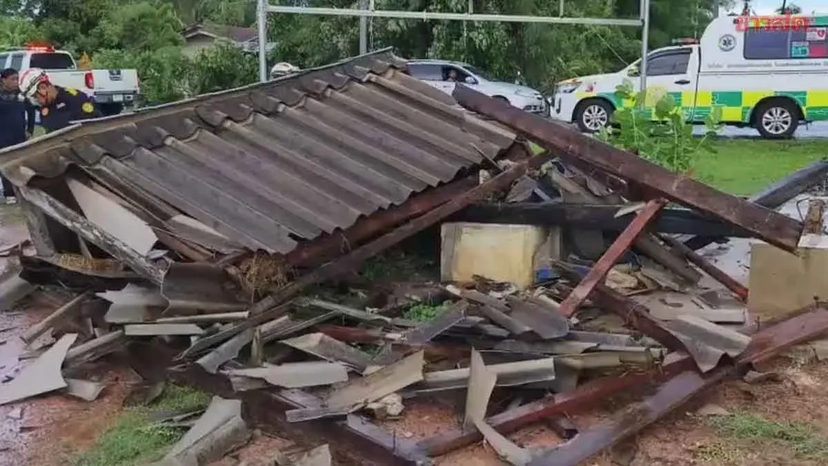 71-Year-Old Woman Narrowly Escapes Death as Storm Tears Down Roadside Shelter onto Her