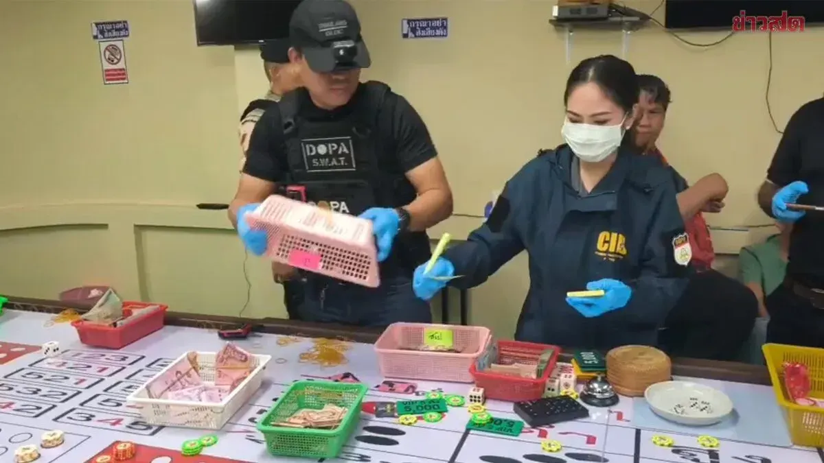 Breaking: Authorities Raid Major Gambling Den in Phra Samut Chedi, Seize Nearly 7 Million Baht in Cash and Chips with Daily Turnover of 43 Million