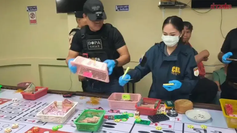 Breaking: Authorities Raid Major Gambling Den in Phra Samut Chedi, Seize Nearly 7 Million Baht in Cash and Chips with Daily Turnover of 43 Million